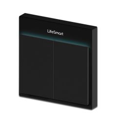 LifeSmart Blend Smart Switch - 2 Button 流光開關 2位智能燈掣 - BK #LS056BK [香港行貨]