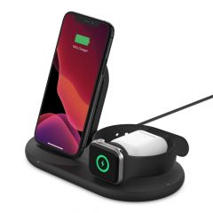 Belkin Boost Up Charge Apple QI Dock 蘋果裝置專用3合1無線充電器 - BK #WIZ001MYBLK [香港行貨]