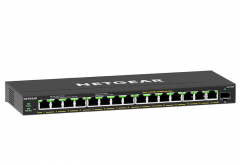  Netgear 16-Port PoE+ Gigabit Ethernet Plus Switch (180W) - 15 Copper ports + 1 SFP Port  #GS316EP [香港行貨]
