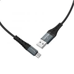 HOCO X38 Type-C Charging Data Cable 酷樂充電數據線 尼龍線 1M - BK #X38-TYPE-C-BK [香港行貨]