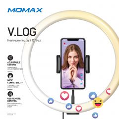 MOMAX V.Log Live Spectrum Ring Light 直播補光燈 12寸 3種色溫10種亮度 #FL3D [香港行貨]
