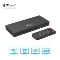 Portta HDMI 4X1 Quad Multi-Viewer Switch W/IR Remote Control 切換器連搖控 #N3S41QS [香港行貨]