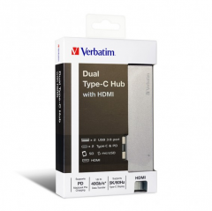 Verbatim Dual C Hub W/HDMI 雙接頭擴展器 #65600 [香港行貨]