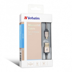 Verbatim 1.2M Sync & Charge Micro USB 充電傳輸線 (Gold) #64707 [香港行貨]