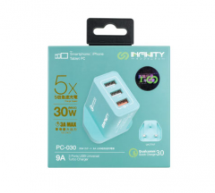 INFINITY 3USB 30W Charger w/QC3.0 - GN 充電器 #PC-030-GN [香港行貨]