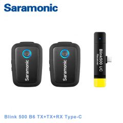 Saramonic Blink 500 B6 Wireless Clip Microphone (TX+TX+RXUC 3.5mm) 2.4Ghz / Type-C 一對二無線夾領麥克風 #781-2010 [香港行貨] 自動配對 自動跳頻