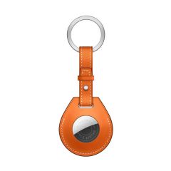 WiWU AirTag Leather Key Ring - Orange 真皮鑰匙扣  保護套配鑰匙圈 #KR-OR [香港行貨]