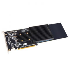 Sonnet M.2 4x4 Silent PCIe Card (4 M.2 NVMe SSD Slots + own SSDs up to 32TBs) 介面卡 #FUS-SSD-4X4-E3S [香港行貨]
