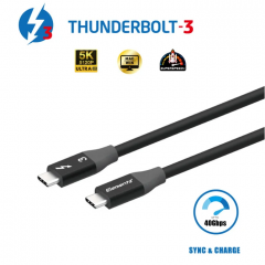Elementz THUNDERBOLT 3 USB-C TO C PD-100w Cable 傳輸充電線 - 1m #UTB-3 [香港行貨] - EE