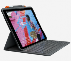 Logitech SLIM FOLIO Keyboard Case for iPad 10.2" 7&8th 鍵盤保護殼 - Grey #920-009469 [香港行貨] (1年保養)