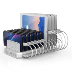 UNITEK Y-2190A 10 Ports USB Charging Station W/QC3.0 x 2 96W 智能快充電器 - WH #Y-2190A [香港行貨]