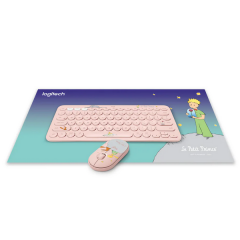 Logitech K380 Eng Keyboard + Pebble M350 Mouse Set - Pink / Le Petit Prince (小王子) 藍牙鍵盤滑鼠套裝 #K380M350PK-LP [香港行貨] (1年保養)