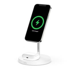Belkin BOOST CHARGE PRO MagSafe 2in1 Wireless Charger 2合1 無線充電座 - WH #WIZ010MYWH [香港行貨]